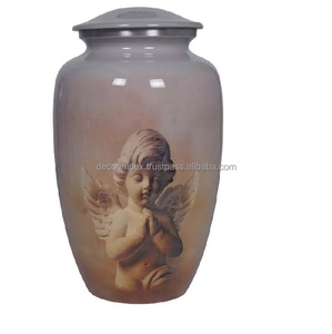 โกศโลหะสำหรับงานศพโกศตกแต่งทำจากโลหะสวยงามทนทานดีไซน์แบบขัดเงา - Product Image 1