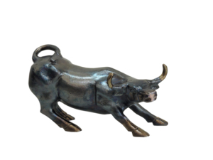 Artesign Figurine de taureau en fer et marbre, finition bronze anthracite, Statue d'ox de Wall Street, Décoration de bureau moderne - Product Image 2