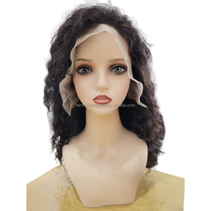 Peluca de encaje Frontal, pelo Remy virgen humano 100 natural indonesio, cutícula alineada, mechones de pelo rizado, encaje suizo - Product Image 1