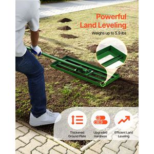 Rastrillo Nivelador de Jardín de Acero Reforzado de 78 Pulgadas con Mango Extendido, Herramienta Niveladora de Césped de 30x10 Pulgadas para Nivelar Céspedes - Product Image 3