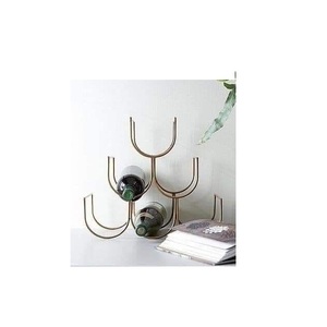 Porte-bouteille à vin en fer géométrique créatif pour un design intérieur minimaliste et un cadeau pour les amateurs de vin - Product Image 4