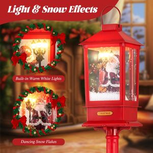 Christmas Decorative <b>Lighting</b> Musical Street Lamp <b>Post</b> with Detachable Snow Globe Lantern - Product Image 5