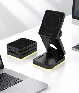 IStapromo Gifts Travel Portable Stand 15W Magnetic With Night <b>Light</b> Foldable 3 in 1 <b>Wireless</b> Charger - Product Image 5