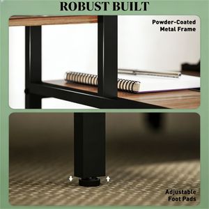 โต๊ะคอมพิวเตอร์สีน้ำตาลสำหรับเขียนงานสำนักงานและการเรียน - Product Image 3