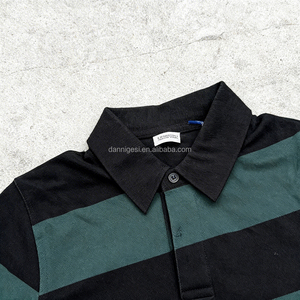 Camiseta Polo Vintage de Alta Calidad para <span class=keywords><strong>Hombre</strong></span>, Fabricada en Algodón con Bordado, Camiseta Polo de Manga Larga a Rayas para <span class=keywords><strong>Hombre</strong></span> - Product Image 3