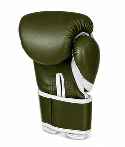 Gants de boxe personnalisés IBERIA vert olive et blanc, gants d'entraînement et de sparring de qualité supérieure, logo personnalisé, OEM, ODM, équipement de boxe en gros - Product Image 3