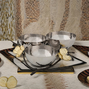 Orchidée dorée Plat à trois noix de style américain en aluminium écologique - Product Image 5