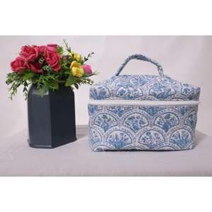 Bolsa de Maquillaje Floral de Algodón Grande para Uso Diario, Estilo Boho, con Cierre, para Organizar Cosméticos, Estilo Cottagecore, Bolsa de Viaje - Product Image 2