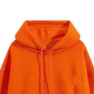 Nueva Llegada Sudadera Casual de Invierno para Mujer con Logotipo Personalizado, Color Naranja Sólido, Cierre Corto Blanco, Mangas Largas, Suave, Cálida y Transpirable - Product Image 5
