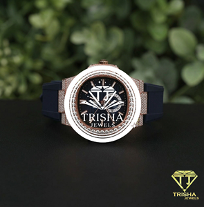 Reloj de negocios de lujo para hombre, reloj de pulsera analógico de cuarzo, banda de silicona azul, construcción de acero inoxidable, reloj de moda de primera calidad - Product Image 1