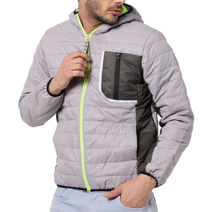 เสื้อแจ็คเก็ตพัฟเฟอร์มีฮู้ดลายพรางสีสันตัดกันสำหรับผู้ชาย DENEZE SPORTS กันลม ซิปหน้า บุผ้านวม  เสื้อโค้ทลำลองหนาสำหรับฤดูหนาว - Product Image 3