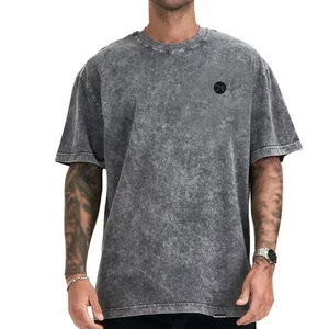 เสื้อยืดพรีเมียมแบบฟอกสีสำหรับผู้ชาย สไตล์โมเดิร์นสตรีท ผ้าระบายอากาศได้ดี สวมใส่สบาย เหมาะสำหรับชุดลำลองประจำวัน - Product Image 1