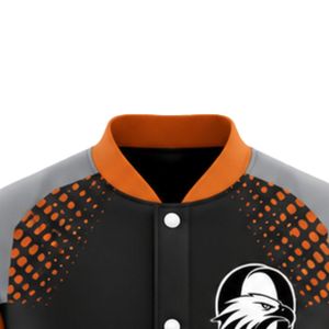 Orange Black White <b>Baseball</b> <b>Jacket</b> Full Zip Long Sleeve Team Uniform Lightweight Comfortable Sportswear - Product Image 3