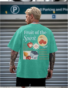 T-shirt vintage délavé surdimensionné avec impression graphique personnalisée, streetwear, coton, effet délavé à l'acide, t-shirt surdimensionné épais, rétro - Product Image 2
