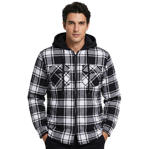 Chaqueta de Forro Polar Delgado para Hombre con Forro de Algodón, Cierre de Cremallera con Logotipo Frontal, Abrigo Casual de Invierno - Product Image 2