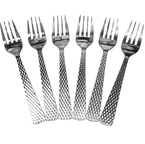 Ensemble de 6 fourchettes à dîner en acier inoxydable, écologiques, pour la table, les nouilles et les pâtes, à prix abordable - Product Image 1