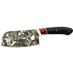 Couteaux de cuisine faits main sur mesure avec un motif unique en acier multicouche, une lame tranchante et une manche en bois pour la cuisine quotidienne et la préparation des aliments - Product Image 1