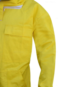 Yellow Beekeeping <b>Suit</b> Full Body Protective Jumpsuit With Mesh Hood Zipper Front Elastic Cuff Ankle Farm Use - Product Image 5