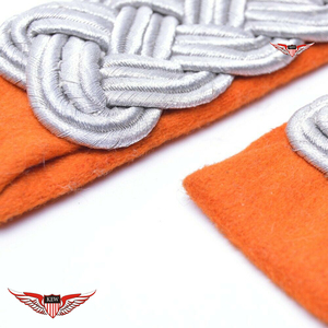 KEW Vintage <b>Braided</b> Epaulettes White Orange Fabric Eco-Friendly Customizable Elegant Garment <b>Accessory</b> Durable - Product Image 3