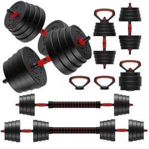 Set di manubri regolabili 4-in-1 da 75 libbre per la palestra di casa, piastre intercambiabili per la palestra, converte i supporti Push-Up con bilanciere - Product Image 1