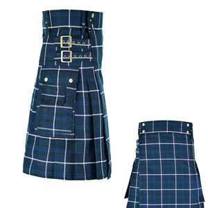 Kilt Escocés Tradicional para Hombre, Plisado, con Cadena Bilateral, Estilo Gótico, Punk, Hip-hop, Vanguardista, Tartán Escocés, Pantalones, Faldas - Product Image 1