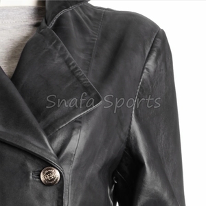 Chaqueta de Cuero para Mujer, Modelo 2026, Elegante, de Alta Calidad, Piel de Oveja Tejida, Cuello Alto, Impermeable, Ecológica, para Invierno - Product Image 3