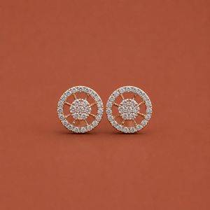 Pendientes Redondos de Moissanita con Doble Halo y Diseño de Centro Abierto, Joyería Clásica de Plata S925 - Product Image 1