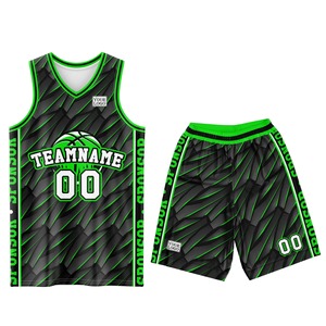 OEM Basketball Jersey Set Custom Logo Sublimation Printing Black Blue Geometric Mesh V Neck Sleeveless Adult Team Uniform <b>Elite</b> - Product Image 6