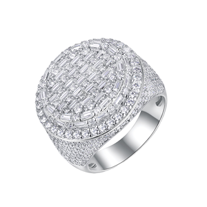 Anillo de Lujo con Moissanita Estilo Hip Hop, Anillo de Plata de Ley 925 para Regalo de Boda, Compromiso y Moda Urbana - Product Image 3