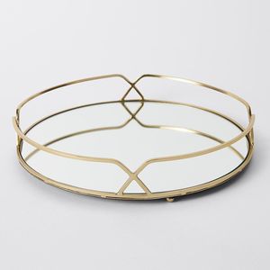 Handmade Brass Oval Tray with <b>Mirror</b> Base <b>Gold</b> Finish Decorative Serving Platter for Home Restaurant Decor Hotel <b>Table</b> Display - Product Image 3