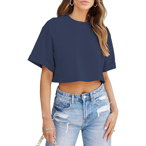 เสื้อครอปสตรีทไซส์ใหญ่พิเศษแบบลำลองสำหรับผู้หญิงเสื้อผ้าแฟชั่น - Product Image 5