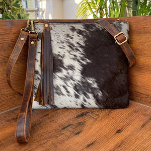Bolso de cuero de vaca genuino para mujer, bandolera de diseñador de lujo, bolso de hombro con cierre de cremallera, estampado de forro de nailon - Product Image 2