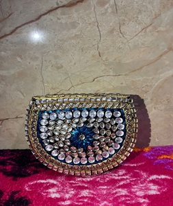 Sac à main de mariée de haute qualité, nouveau design, mosaïque Kundan, avec pierres, pour femmes, par F S INTERNATIONAL - Product Image 4