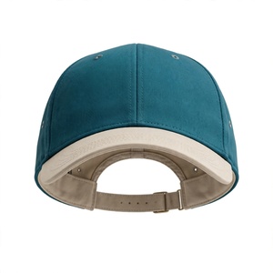Gorra de Béisbol Amkoor Teal de 6 Paneles en Mezclilla con Visera Beige en Contraste, Transpirable, Impermeable, Ajustable, Unisex, Informal, para Primavera/Verano - Product Image 1
