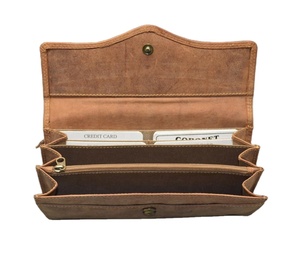 Handmade Genuine Leather <b>Long</b> <b>Wallet</b> Vintage Fold Closure Unisex Daily Use Brown - Product Image 4