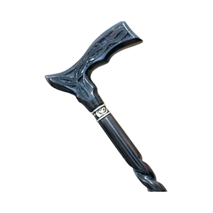 Canne de marche vintage de luxe à 3 sections, poignée en bois massif sculptée, bâton de randonnée réglable et pliable, embout en caoutchouc - Product Image 2