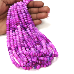 Hermosas cuentas de ópalo en tono púrpura, forma redonda y lisa, de 7-10 mm, cuentas de ópalo en tono púrpura, piedra preciosa lisa. - Product Image 5