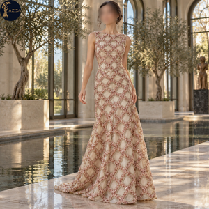 Blush Pearl Beaded Dress <b>Fabric</b> with Curved Diamond Lattice and Dimensional Floral Accents | Decorative Textile for Bridal Gowns - Product Image 4