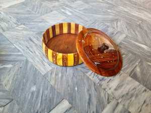 Traditional Style Wooden Roti <b>Box</b> Chapati Hotpot Insulated <b>Storage</b> Container Handmade Kitchen Serving Food Warmer Organizer - Product Image 6