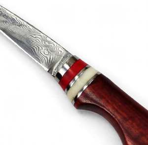 Handcrafted Damascus Steel Precision Detail Utility Knife Rosewood Handle Bone Bolster <b>Craft</b> <b>Tool</b> - Product Image 6