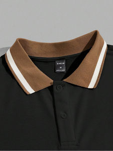 เสื้อโปโลของผู้ชายทรงคลาสสิกการผสมผสานสไตล์สวมใส่สบายและความอเนกประสงค์ที่ทำจากผ้าฝ้ายระบายอากาศได้ดีเยี่ยม - Product Image 2