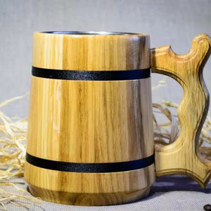 แก้วเบียร์ไม้แบบคลาสสิก - Product Image 1