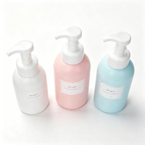 Bouteilles rondes en PE de 300 ml et 500 ml avec pompe à mousse pour savon pour les mains, gel douche, mousse pour le visage, vente en gros - Product Image 3