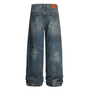Pantalones Cargo de Mezclilla, Estilo Retro Americano, Moda Urbana, Corte Regular, Cintura Alta, 100% Algodón, Lavado Ácido - Product Image 2