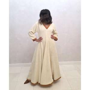 Vestido Maxi Elegante para Mujer, Cuello en V, Manga Larga, Corte en A, Holgado, Estilo Abaya, Vestido Casual para Fiesta - Product Image 1