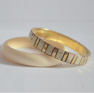 Modern Traditional Handmade Gold-Plated Polished Brass Round <b>Bangle</b> Antique Tribal Fusion Fashion Jewelry - Product Image 6