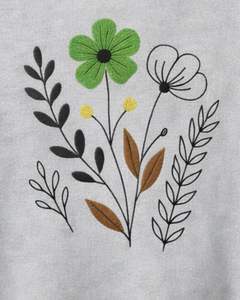 เสื้อยืดครอปปักลายดอกไม้สีเทาสำหรับผู้หญิง แขนสั้น ผ้าฝ้าย สไตล์ลำลอง เหมาะสำหรับฤดูร้อน ทรงหลวม แฟชั่นสตรีทแวร์ ขายส่ง - Product Image 4