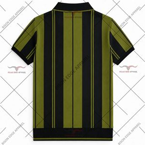 เสื้อเชิ้ตแขนสั้นลำลองผู้ชายลายทางสไตล์วินเทจ ผ้าถัก ระบายอากาศได้ดี ผลิตจากโพลีเอสเตอร์/คอตตอน พร้อมโลโก้ด้านหน้า - Product Image 5