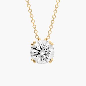 Double Prong Lab-Grown Diamond Pendant In White Gold - Product Image 1