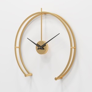 Horloge murale pendulaire minimaliste moderne noire ronde décorative pour intérieurs contemporains - Product Image 2